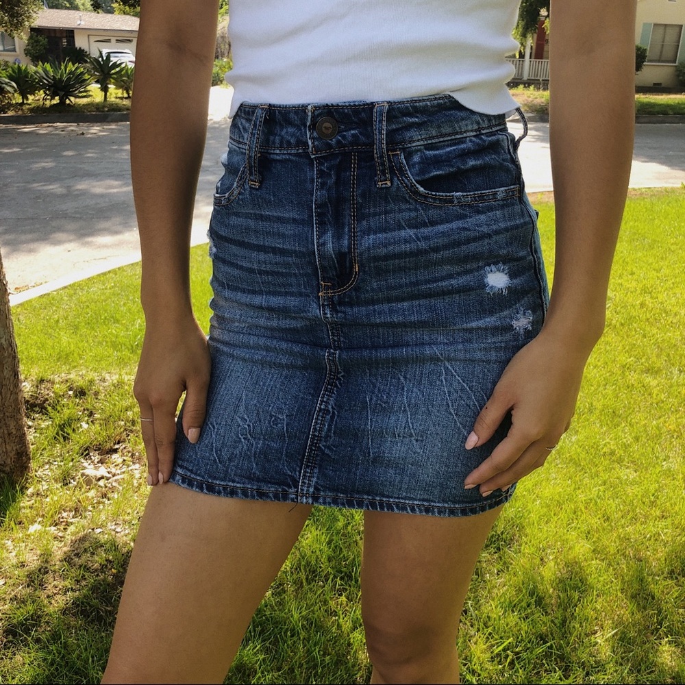 hollister denim skirt